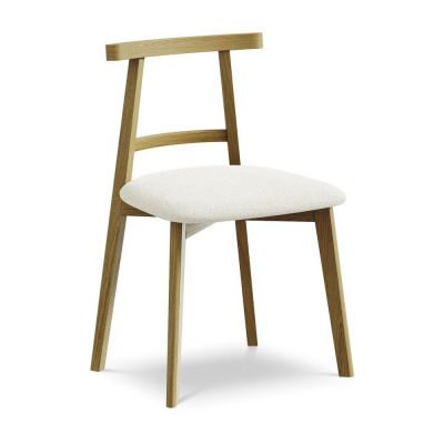 Scaun de dining crem din lemn masiv Ohelo âu0080Makamii