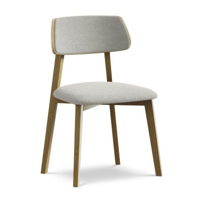 Scaun de dining gri deschis din lemn masiv Niu âu0080Makamii