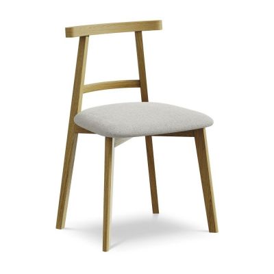 Scaun de dining gri deschis din lemn masiv Ohelo âu0080Makamii