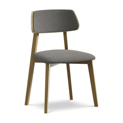 Scaun de dining gri din lemn masiv Niu âu0080Makamii