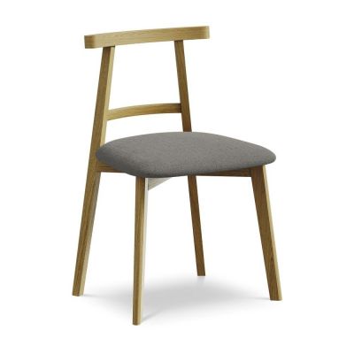 Scaun de dining gri din lemn masiv Ohelo âu0080Makamii