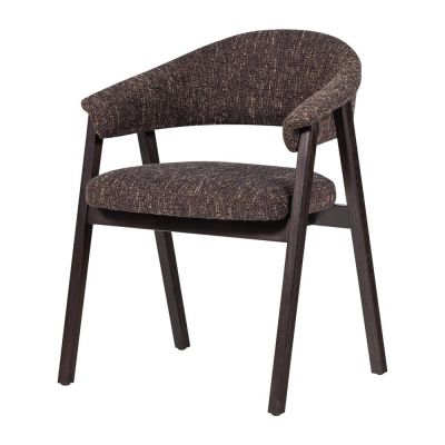 Scaun de dining maro Ã®nchis cu cotiere tapiÈu009Bat Tunar âu0080WOOOD