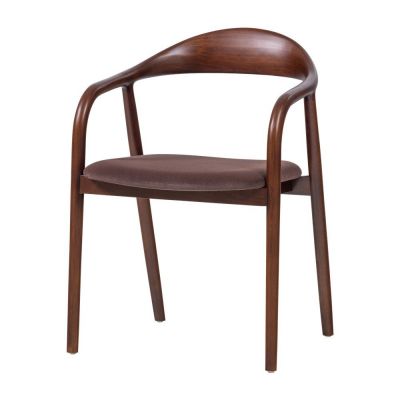 Scaun de dining maro cu cotiere din lemn de fag Bran âu0080WOOOD