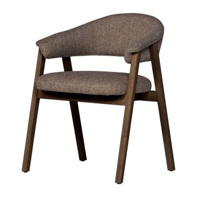 Scaun de dining maro cu cotiere tapiÈu009Bat Tunar âu0080WOOOD