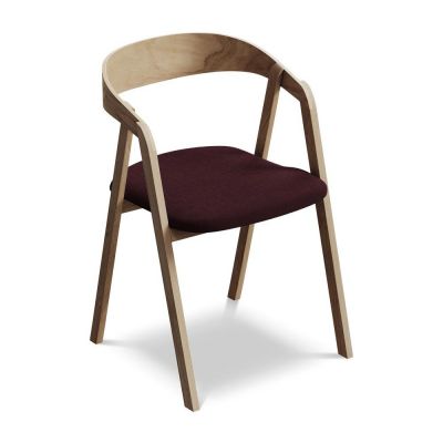 Scaun de sufragerie burgundy din lemn masiv Erika âu0080Makamii