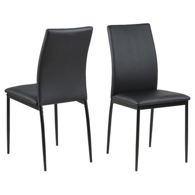 Scaun Demina, Actona, 43.5x53x92 cm, piele ecologica/otel, negru