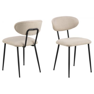 Scaun Denise, Actona, 43.5x53x78.5 cm, tesatura structurata/otel, bej