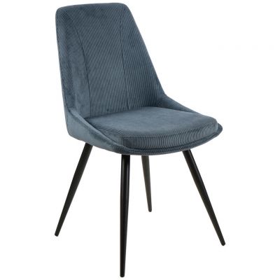 Scaun din lemn, metal, textil, albastru