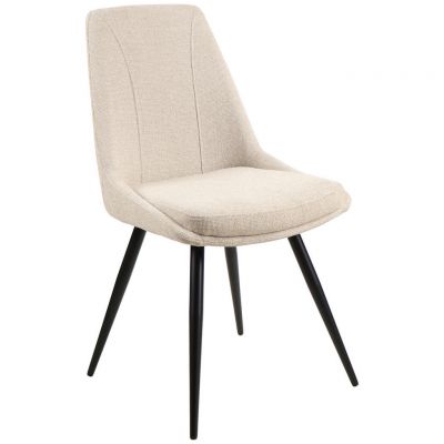 Scaun din lemn, metal, textil, bej