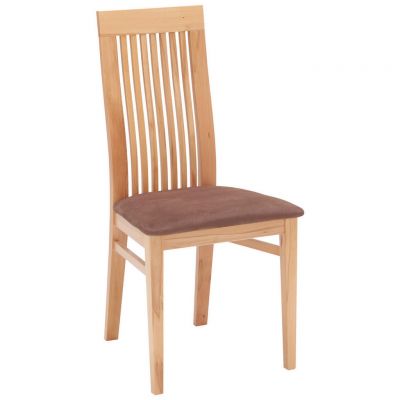 Scaun din lemn, textil, maro, culoare lemn fag