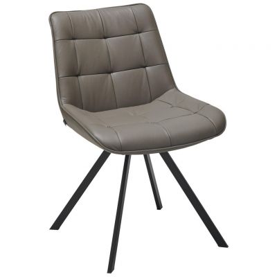 Scaun din metal, piele, maro