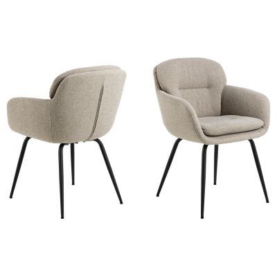 Scaun Dora, Actona, 58x59x84 cm, tesatura structurata/otel, bej