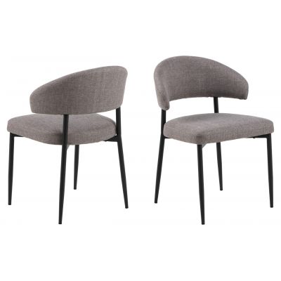 Scaun Edina, Actona, 56x55x77 cm, tesatura structurata/otel, gri maro deschis