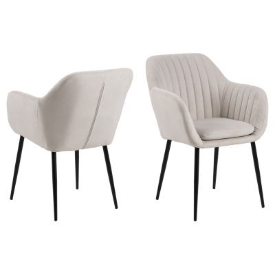 Scaun Emilia, Actona, 57x61x83 cm, poliester/otel, bej nisip