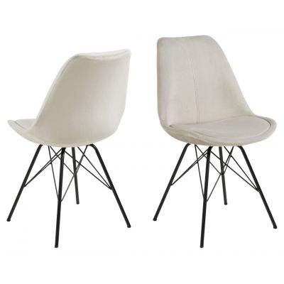 Scaun Eris, Actona, 48.5x54x85.5 cm, catifea/otel, bej nisip