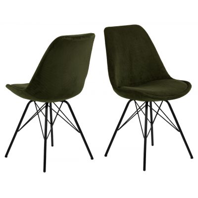 Scaun Eris, Actona, 48.5x54x85.5 cm, tesatura corduroy/otel, verde olive