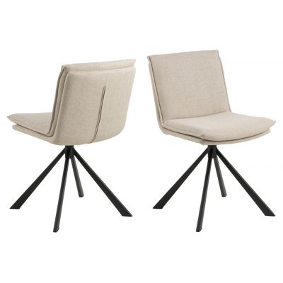 Scaun Flynn, Actona, 47x59x85 cm, rotativ, tesatura structurata/otel, bej