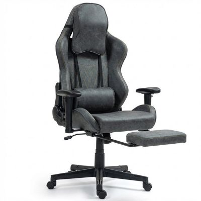 Scaun Gaming Clasic din Piele, Cilindru Clasa 4, Negru - Default Title