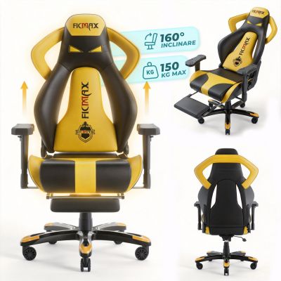 Scaun Gaming Ergonomic, 360°, Galben - Default Title