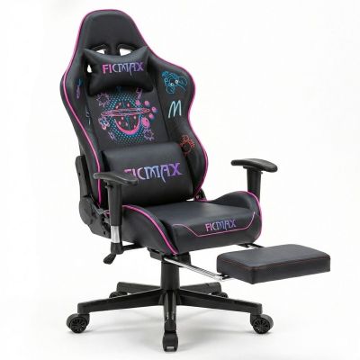 Scaun Gaming Timebox, 160°, Tetiera si Perna Lombara, Roz - Default Title