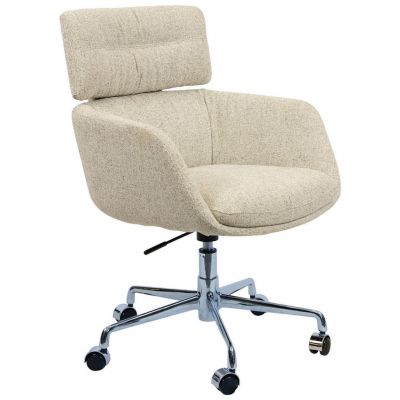 Scaun Rotativ, țesătură, culoare crom, bej