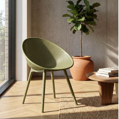 Set 2 scaune, Mauro Ferretti, Ibiza, 59x59x83 cm, plastic, verde