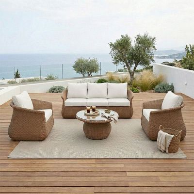 Set de gradina 4 buc. Tropicana, Maro, 204x90x74 cm