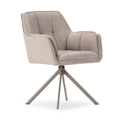 Set de scaune de sufragerie bej 2 buc. tapiÈat Keiko âMarckeric