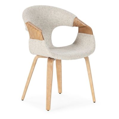 Set de scaune de sufragerie bej cu cotiere 2 buc. tapiÈat Elif âMOME