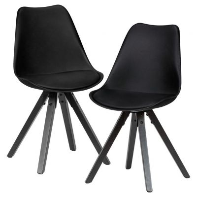 Set De Scaune din plastic, textil, negru