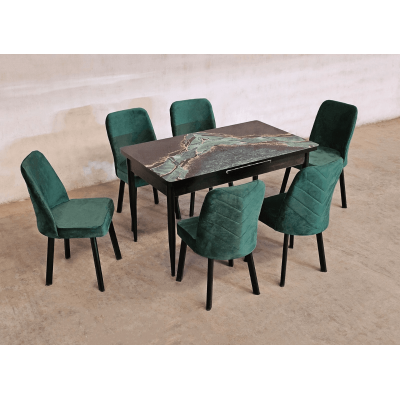 Set masa Oreo Verde cu 6 scaune Verde