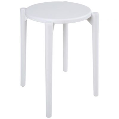 Taburet din plastic, alb