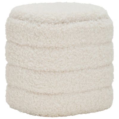 Taburet din textil, material pe bază de lemn, alb