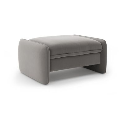 Taburet gri Ã®nchis cu tapiÈu009Berie din catifea Georgia âu0080Micadoni