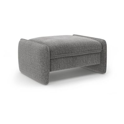 Taburet gri Ã®nchis cu tapiÈerie din chenille Georgia âMicadoni