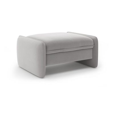 Taburet gri deschis cu tapiÈu009Berie din catifea Georgia âu0080Micadoni