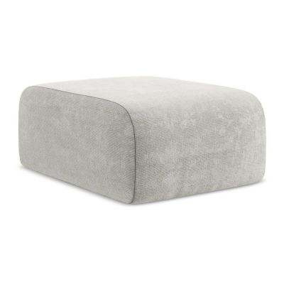 Taburet gri deschis cu tapiÈu009Berie din chenille Lani âu0080Makamii