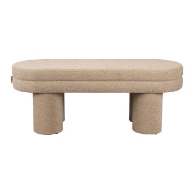 Bancă bej cu tapițerie din țesătură bouclé Fern – Dutchbone