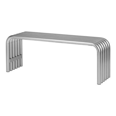 Bancă de grădină argintie din metal Nokk – noo.ma