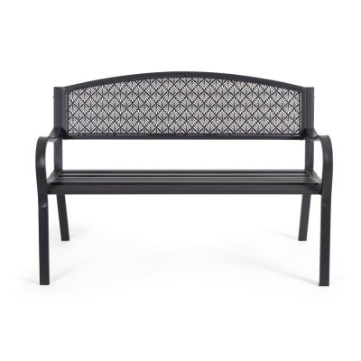 Bancă de grădină gri antracit din metal Lizette – Bizzotto