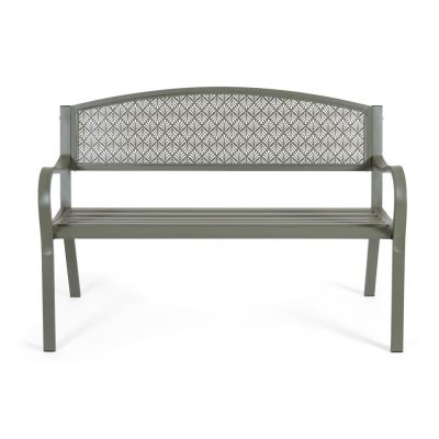 Bancă de grădină kaki din metal Lizette – Bizzotto