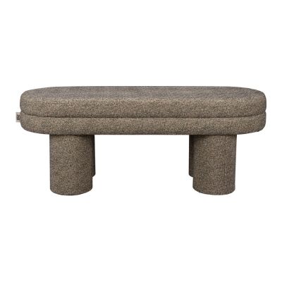 Bancă maro cu tapițerie din țesătură bouclé Fern – Dutchbone