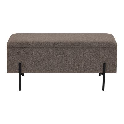 Bancă maro cu tapițerie din țesătură bouclé Watford – House Nordic