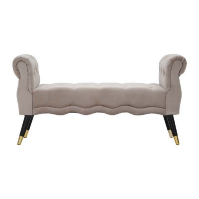 Bancă taupe cu tapițerie din catifea Paris – Mauro Ferretti