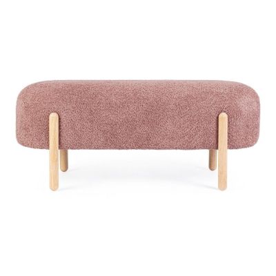 Bancă teracotă capitonată cu tapițerie din țesătură bouclé Dayla – Bizzotto