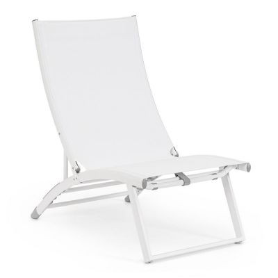 Șezlong de grădină alb din metal Taylor – Bizzotto