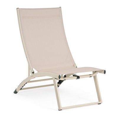 Șezlong de grădină bej din metal Taylor – Bizzotto