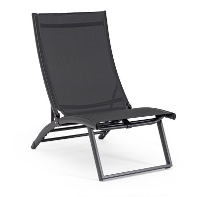 Șezlong de grădină gri antracit din metal Taylor – Bizzotto