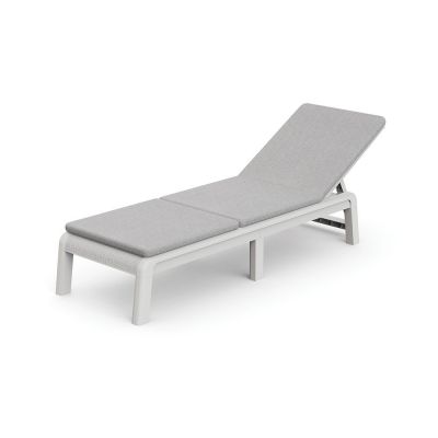 Șezlong de grădină gri deschis din plastic/capitonat ajustabil/pliabil Atlas – Keter