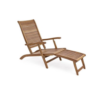 Șezlong de grădină în culoare naturală din lemn masiv Noemi – Bizzotto